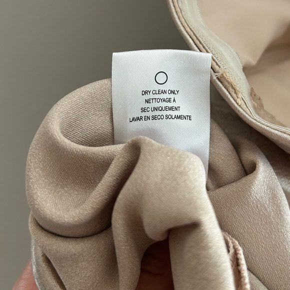 Sachin & Babi Stella Strapless Hammered Back Slit Satin Gown Size 12 Champagne - Picture 13 of 13